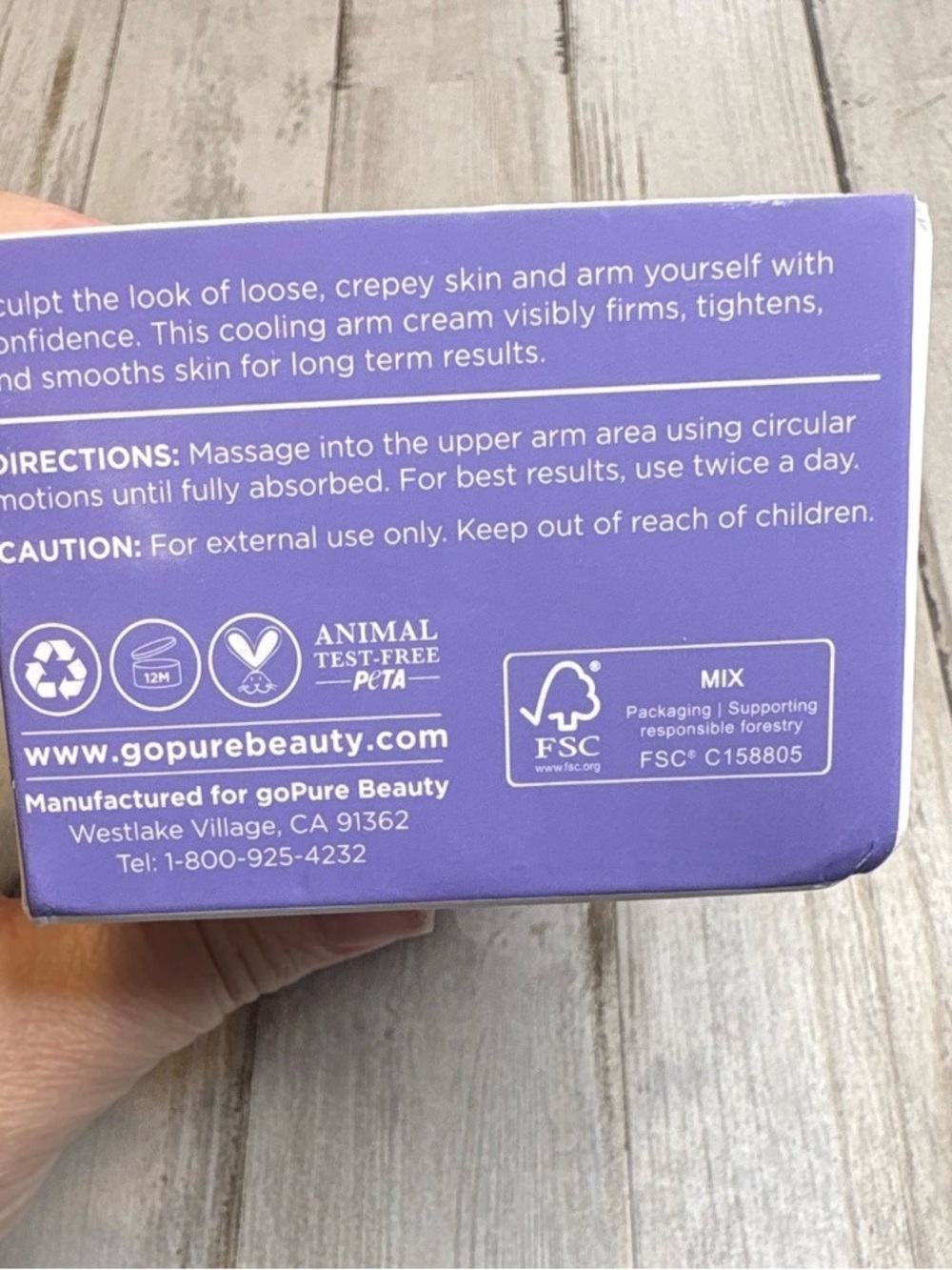 goPure Sculpt & Tone Arm Cream Firming 3.4 fl oz 7% ProTight Ashwagandha - Picture 5 of 14